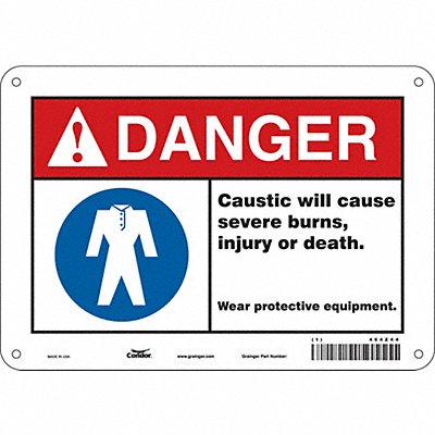 CONDOR 464Z44 Safety Sign 7 in x 10 in Polyethylene