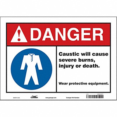 CONDOR 464Z47 Safety Sign 10 in x 14 in Vinyl