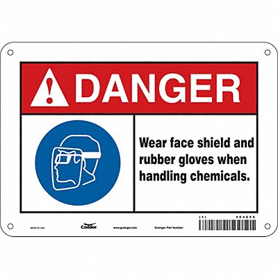 CONDOR 464Z54 Safety Sign 7 in x 10 in Aluminum