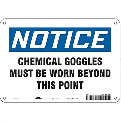 CONDOR 464Z66 Safety Sign 7 in x 10 in Aluminum