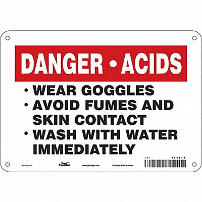 CONDOR 464Z72 Safety Sign 7 in x 10 in Aluminum