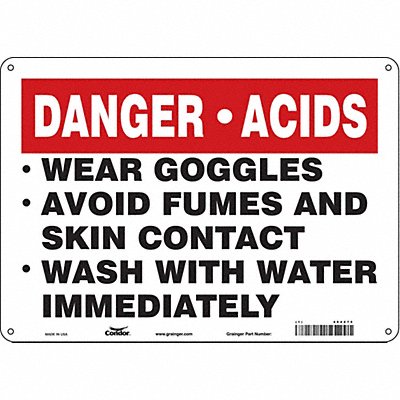 CONDOR 464Z75 Safety Sign 10 inx14 in Polyethylene