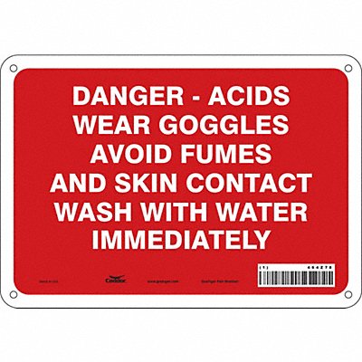 CONDOR 464Z78 Safety Sign 7 in x 10 in Aluminum