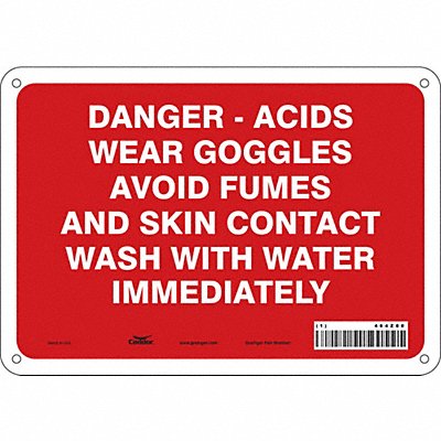 CONDOR 464Z80 Safety Sign 7 in x 10 in Polyethylene