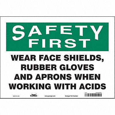 CONDOR 464Z90 Safety Sign 10 inx14 in Vinyl