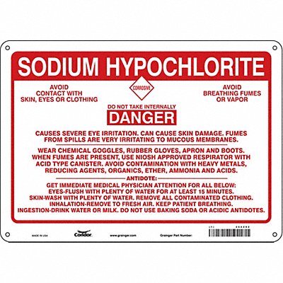 CONDOR 464Z92 Safety Sign 10 inx14 in Aluminum