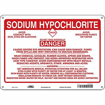 CONDOR 464Z94 Safety Sign 10 in x 14 in Polyethylene