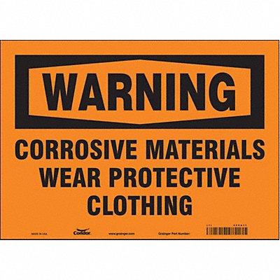 CONDOR 465A11 Safety Sign 10 in x 14 in Vinyl