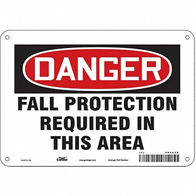 CONDOR 465A38 Safety Sign 7 in x 10 in Aluminum