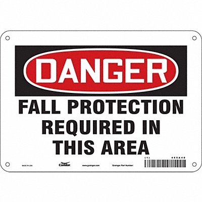 CONDOR 465A40 Safety Sign 7 inx10 in Polyethylene