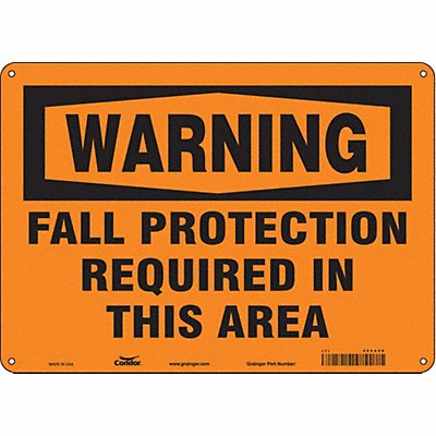 CONDOR 465A58 Safety Sign 10 in x 14 in Aluminum