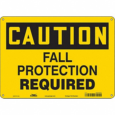 CONDOR 465A68 Safety Sign 10 inx14 in Aluminum