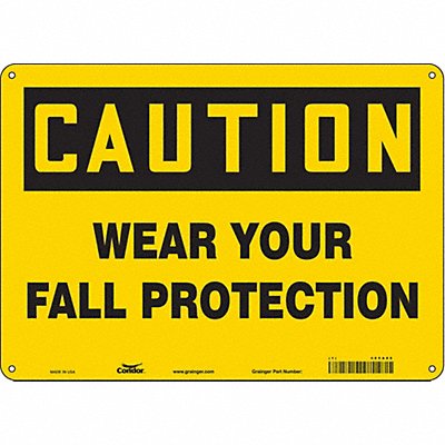 CONDOR 465A85 Safety Sign 10 in x 14 in Polyethylene