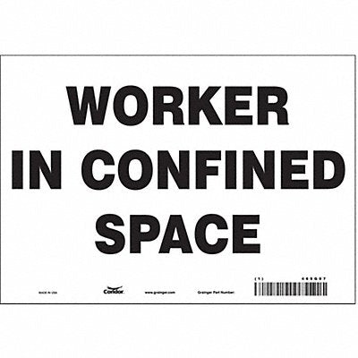 CONDOR 465G07 Safety Sign 7 in x 10 in Vinyl
