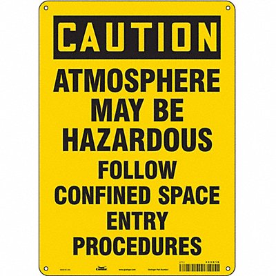 CONDOR 465G18 Safety Sign 14 in x 10 in Aluminum
