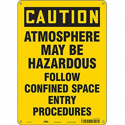 CONDOR 465G22 Safety Sign 14 in x 10 in Polyethylene