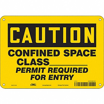 CONDOR 465G25 Safety Sign 7 in x 10 in Aluminum