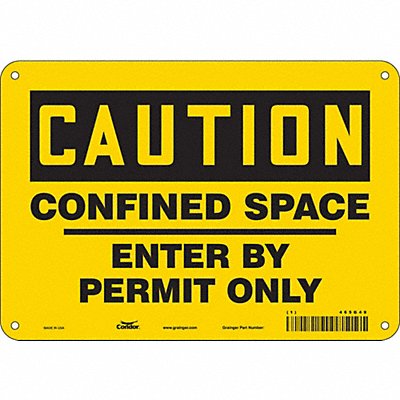 CONDOR 465G49 Safety Sign 7 in x 10 in Aluminum