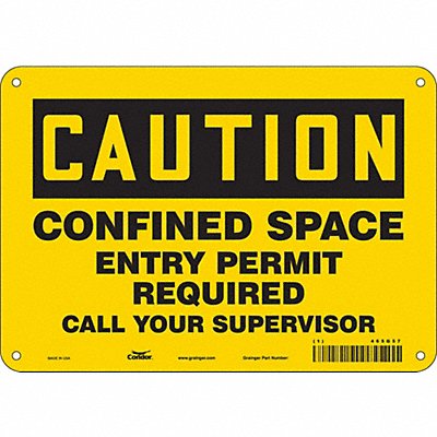 CONDOR 465G57 Safety Sign 7 in x 10 in Aluminum