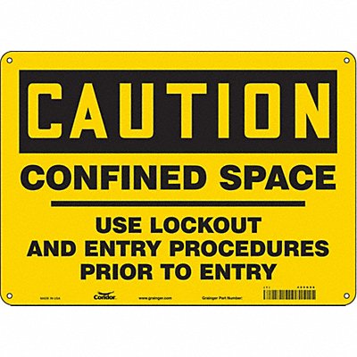 CONDOR 465G90 Safety Sign 10 inx14 in Aluminum