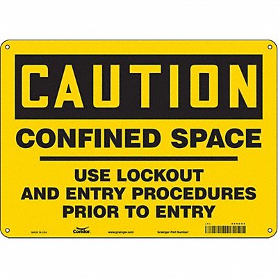 CONDOR 465G94 Safety Sign 10 in x 14 in Polyethylene