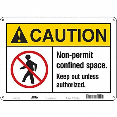 CONDOR 465H27 J8714 Safety Sign 10 in x 14 in Polyethylene