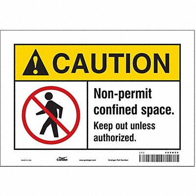 CONDOR 465H28 J8714 Safety Sign 7 inx10 in Vinyl