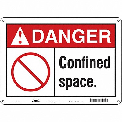 CONDOR 465H51 Safety Sign 10 inx14 in Polyethylene