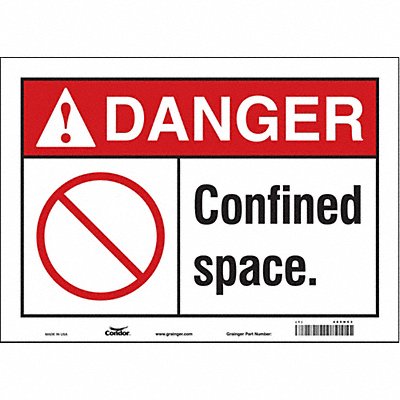 CONDOR 465H53 Safety Sign 10 inx14 in Vinyl