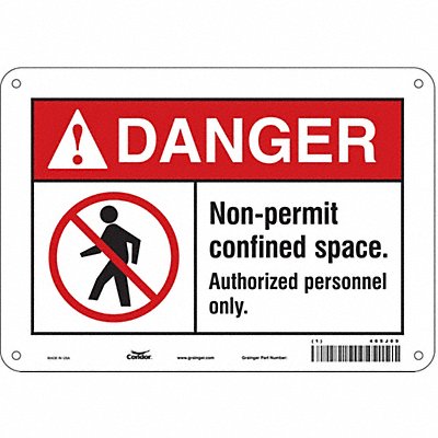 CONDOR 465J09 Safety Sign 7 inx10 in Polyethylene