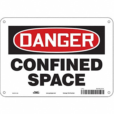 CONDOR 465J21 Safety Sign 7 inx10 in Aluminum
