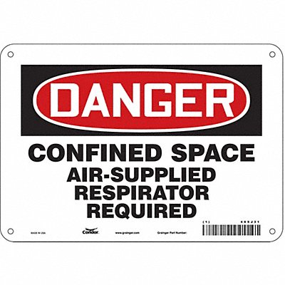 CONDOR 465J31 Safety Sign 7 in x 10 in Aluminum