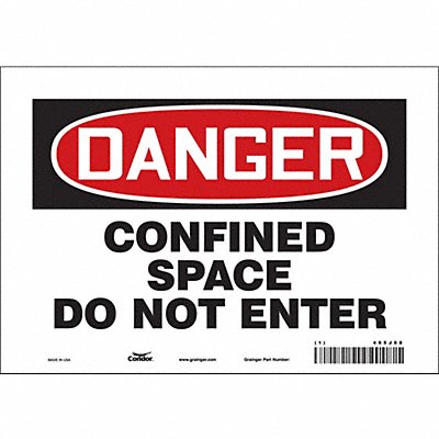 CONDOR 465J88 Safety Sign 7 inx10 in Vinyl