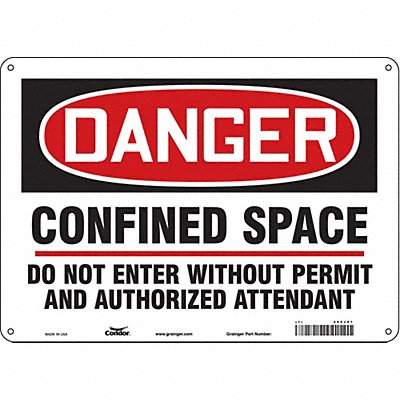 CONDOR 465J91 Safety Sign 10 inx14 in Aluminum