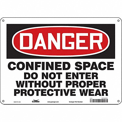 CONDOR 465K04 Safety Sign 10 inx14 in Polyethylene