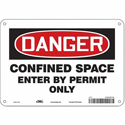 CONDOR 465K32 Safety Sign 7 H 10 W Aluminum