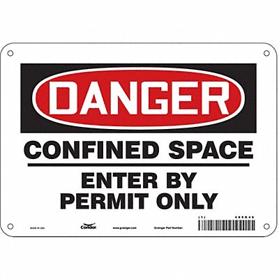 CONDOR 465K46 J6916 Safety Sign 7 inx10 in Polyethylene