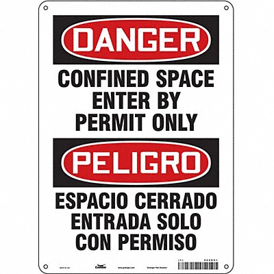 CONDOR 465K61 J6917 Safety Sign 14 inx10 in Aluminum