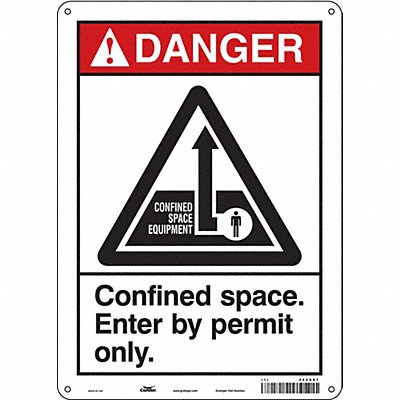 CONDOR 465K87 Safety Sign 14 inx10 in Aluminum