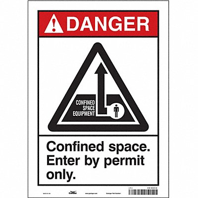CONDOR 465K94 Safety Sign 14 inx10 in Vinyl