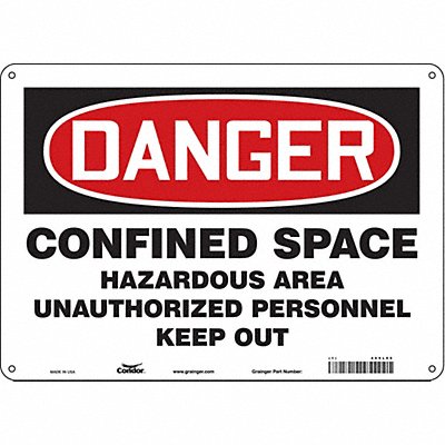 CONDOR 465L05 Safety Sign 10 inx14 in Aluminum