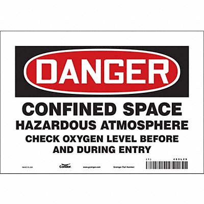 CONDOR 465L29 J6918 Safety Sign 7 inx10 in Vinyl