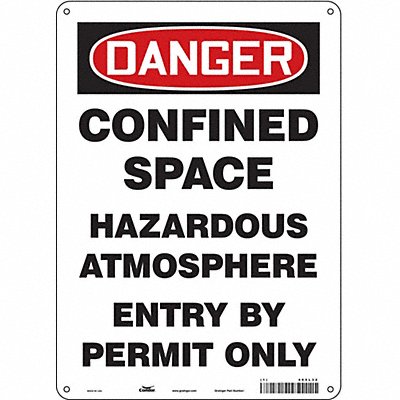 CONDOR 465L32 Safety Sign 14 in x 10 in Aluminum