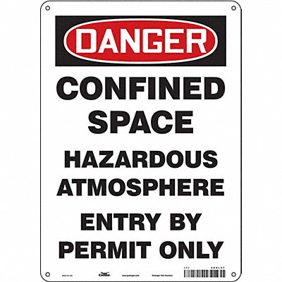 CONDOR 465L37 Safety Sign 14 in x 10 in Polyethylene