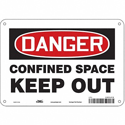 CONDOR 465L52 Safety Sign 7 inx10 in Polyethylene