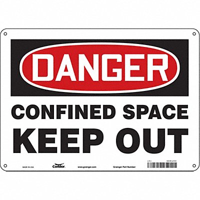 CONDOR 465L53 Safety Sign 10 inx14 in Polyethylene