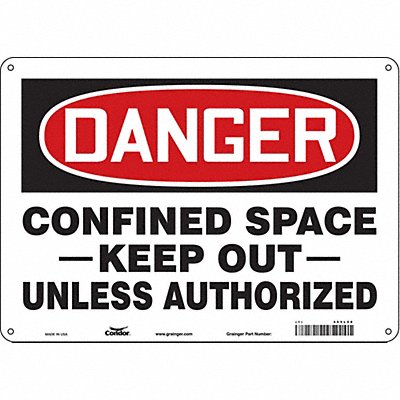 CONDOR 465L58 Safety Sign 10 inx14 in Aluminum