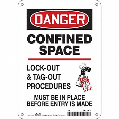 CONDOR 465L86 J8749 Safety Sign 10 inx7 in Polyethylene