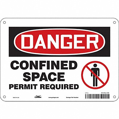 CONDOR 465L98 Safety Sign 7 in x 10 in Aluminum