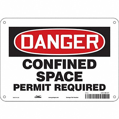 CONDOR 465M07 Safety Sign 7 in x 10 in Aluminum